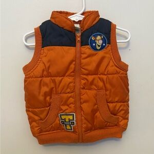 Y2K Tigger Orange Puffer Vest